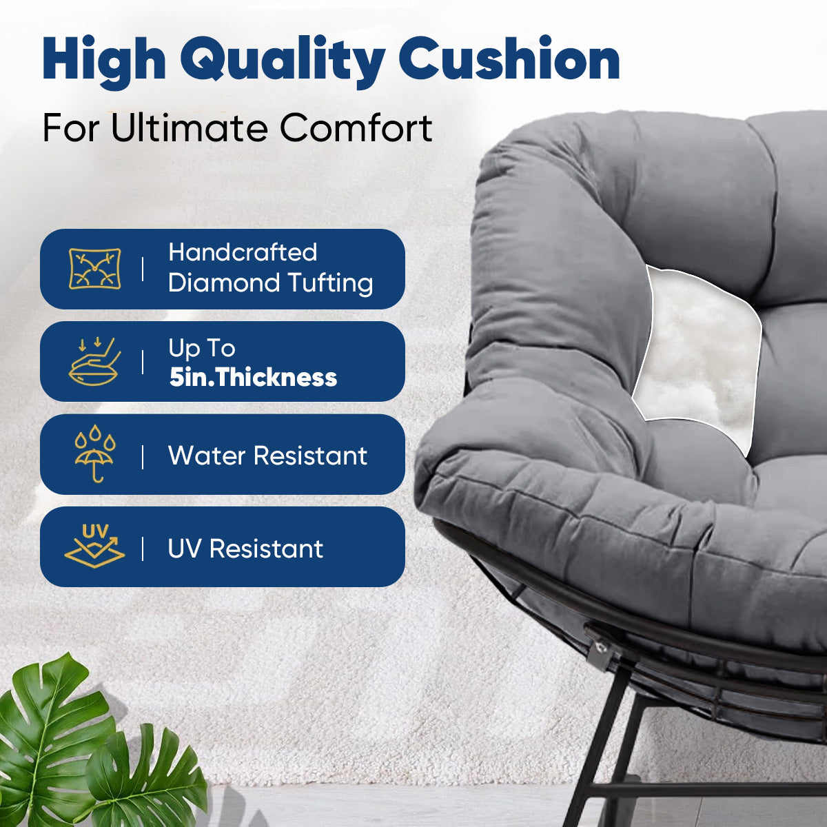 Joyfinity Indoor & Outdoor, Royal Rocking Chair, Patio Furniture Set, Padded Cushion Rocker Recliner Chair Outdoor for Front Porch, Garden, Patio, Backyard