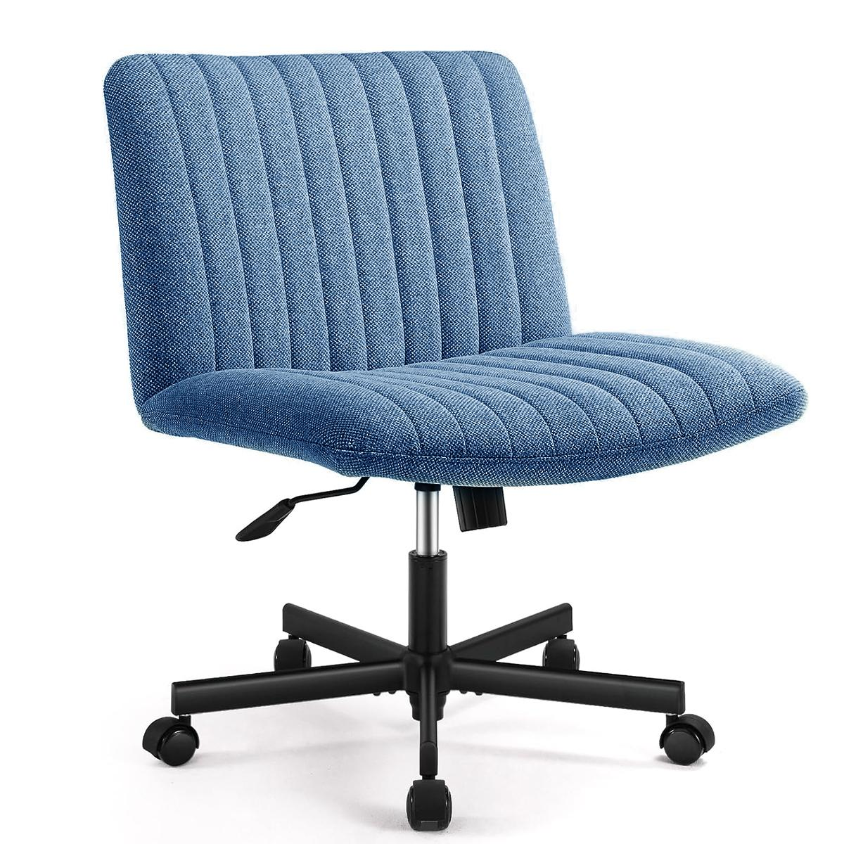 JOYFINITY Viral Criss Cross-Legged Chair With Wheels,Over Size Armless Swivel Home Office Chair