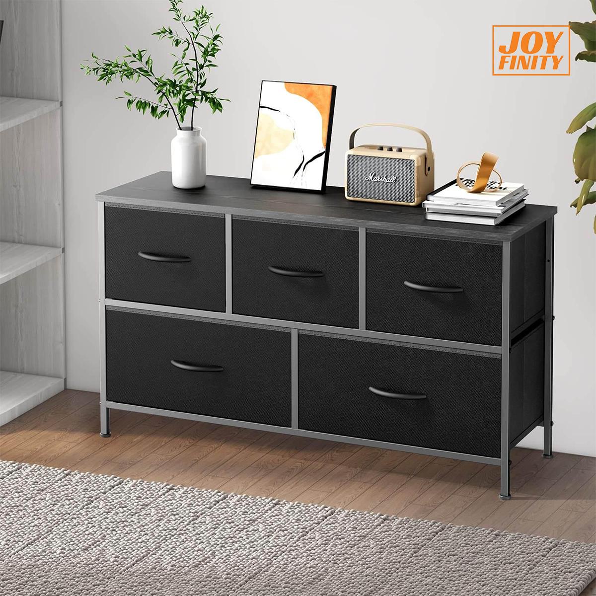 JOYFINITY 38 in 5 Drawers Dresser Chest of Drawers,Metal Frame and Wood Top