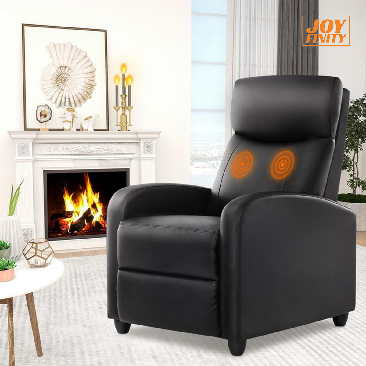 JOYFINITY Manual Recliner Chair Winback Single Sofa,Massage and Heating,Casual Chair For Living Room