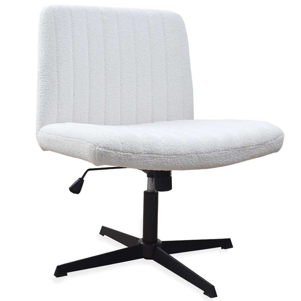 JOYFINITY Viral Criss Cross-Legged Chair With Wheels,Over Size Armless Swivel Home Office Chair