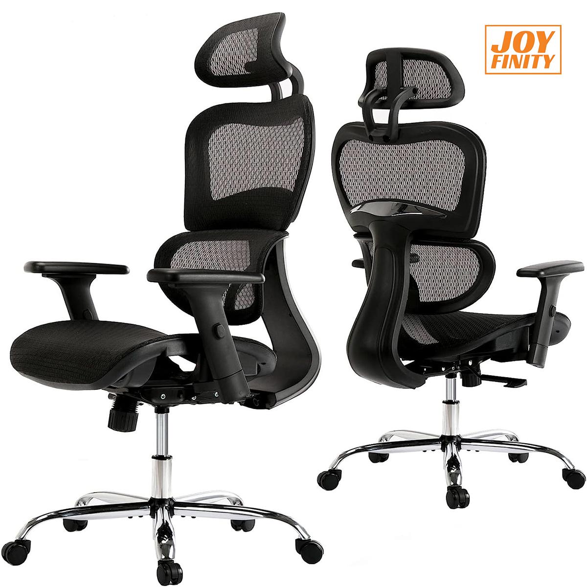 JOYFINITY Large High Back Computer Chair with Dynamic Lumbar Support, Tilt and Lock Office Chair, 3D Adjustable Headrest and Armrests