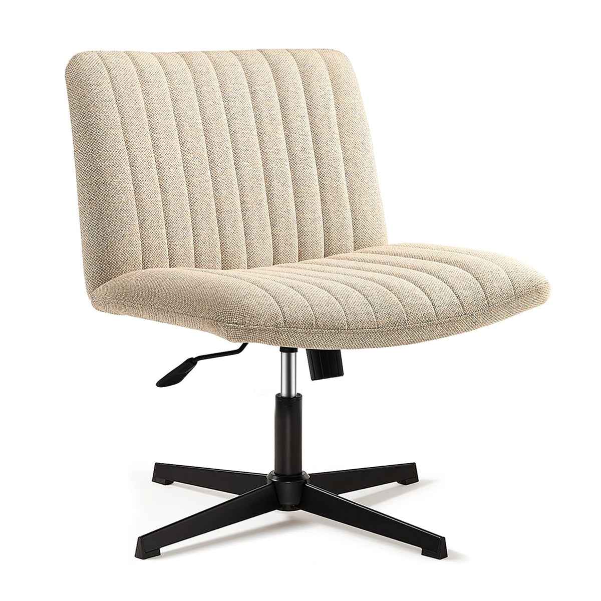 JOYFINITY Viral Criss Cross-Legged Chair With Wheels,Over Size Armless Swivel Home Office Chair