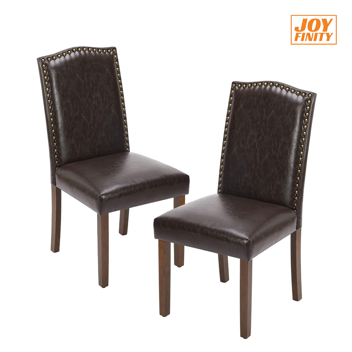 JOYFINITY Modern Armless Dining Chairs With Upholstered Fabric,Nailhead Trim And Wood Legs