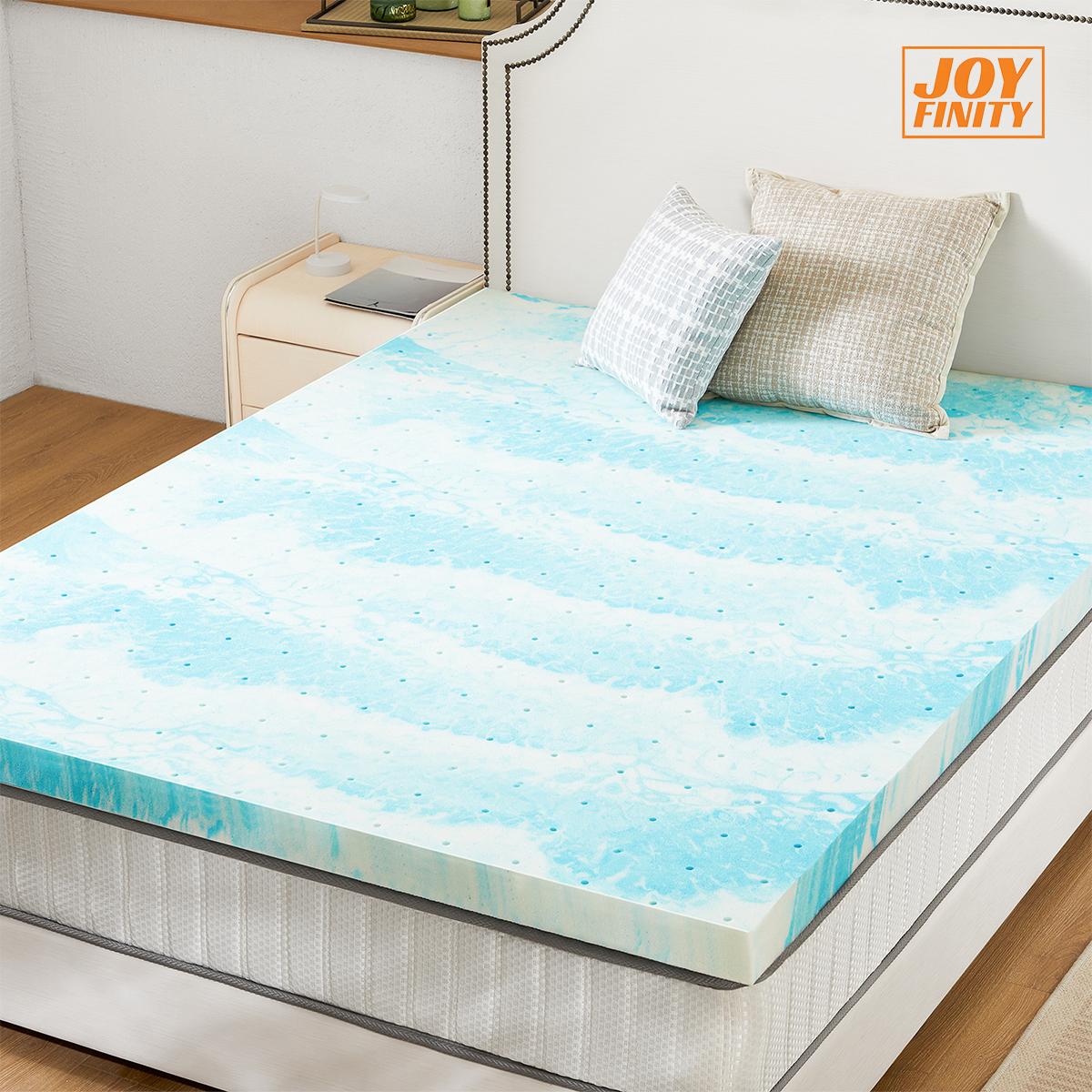 JOYFINITY  Mattress Topper Memory Foam Cooling Gel Swirl Infused Bed Topper for Back Pain