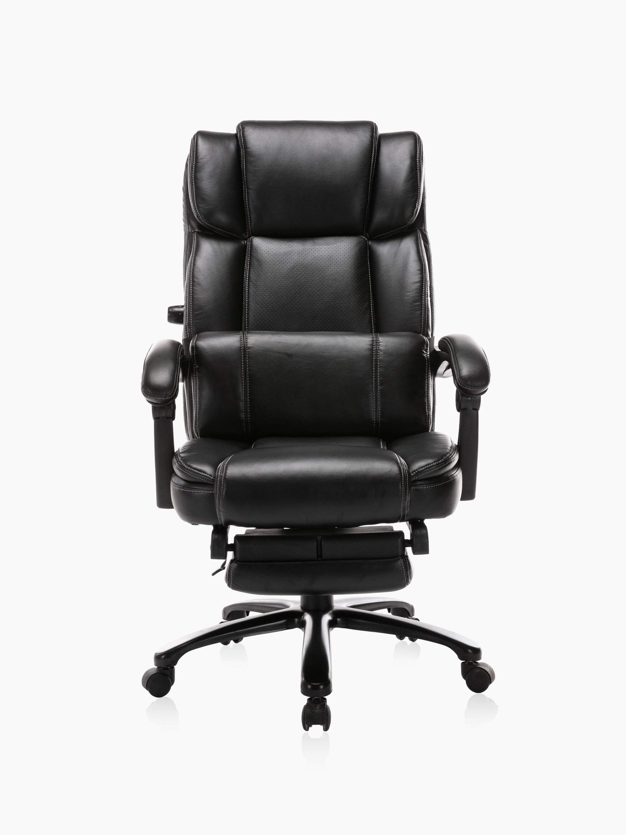 JOYFINITY Faux Leather Reclining Office Chair with Footrest 350lbs