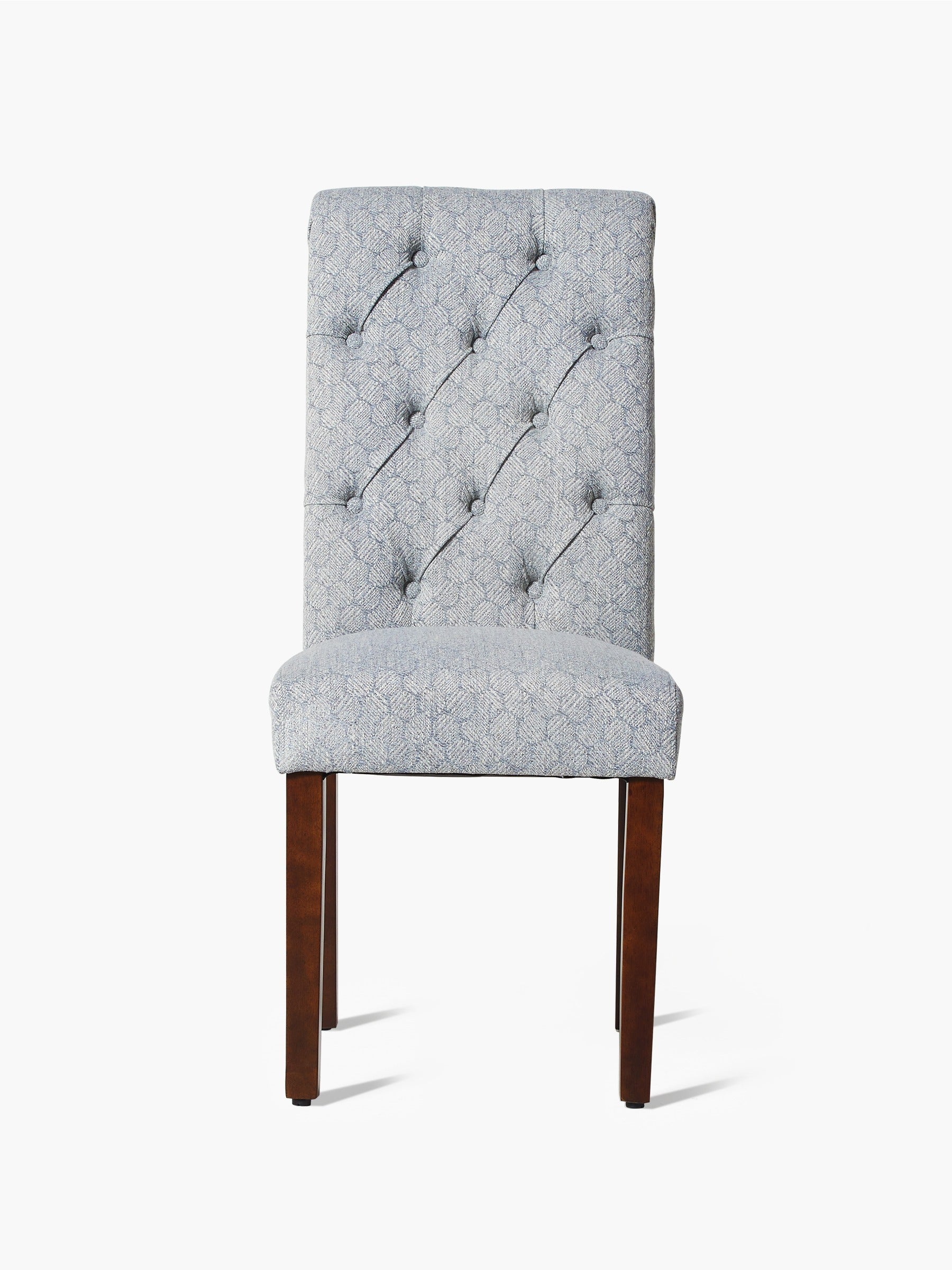 JOYFINITY Rolled Back Tufted Fabric Dining Chair with Wooden Legs