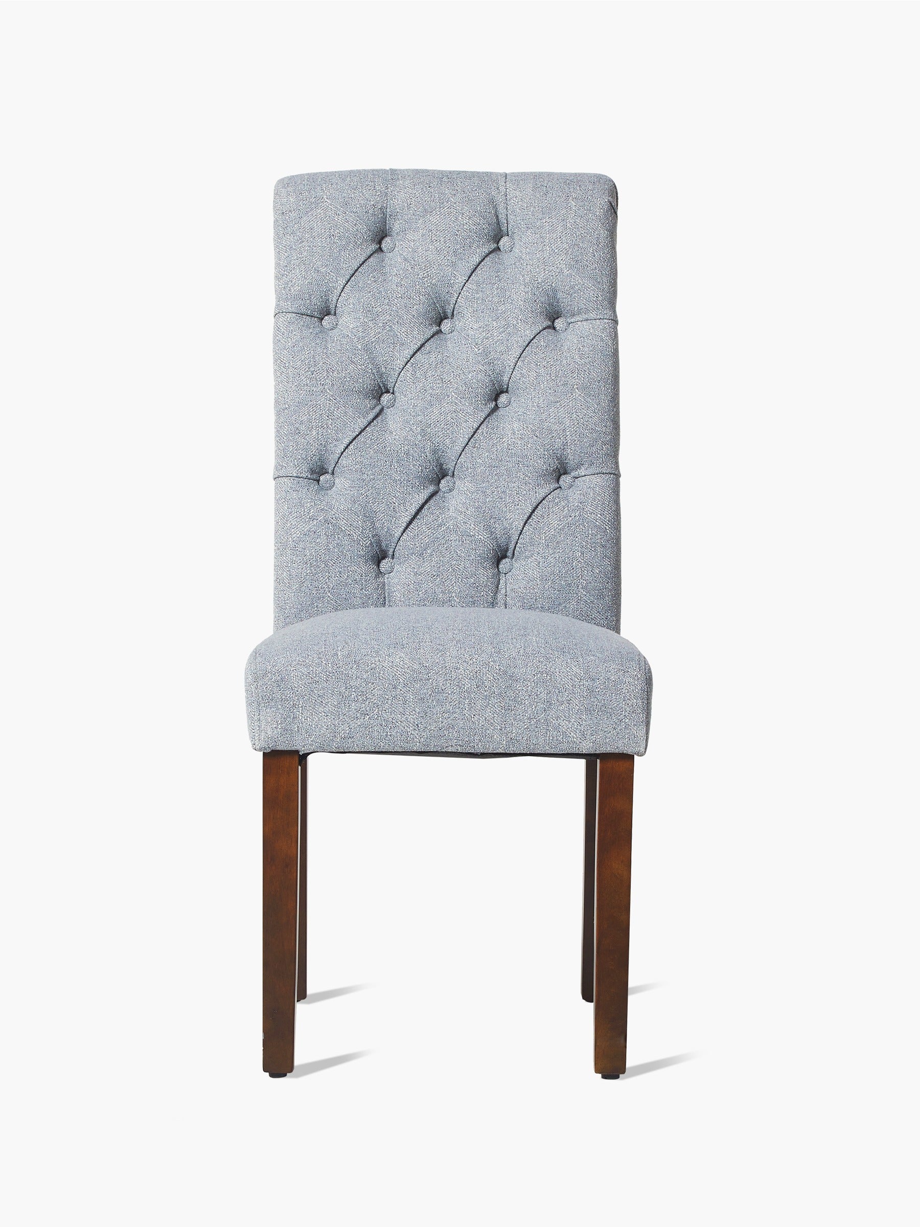 JOYFINITY Rolled Back Tufted Fabric Dining Chair with Wooden Legs