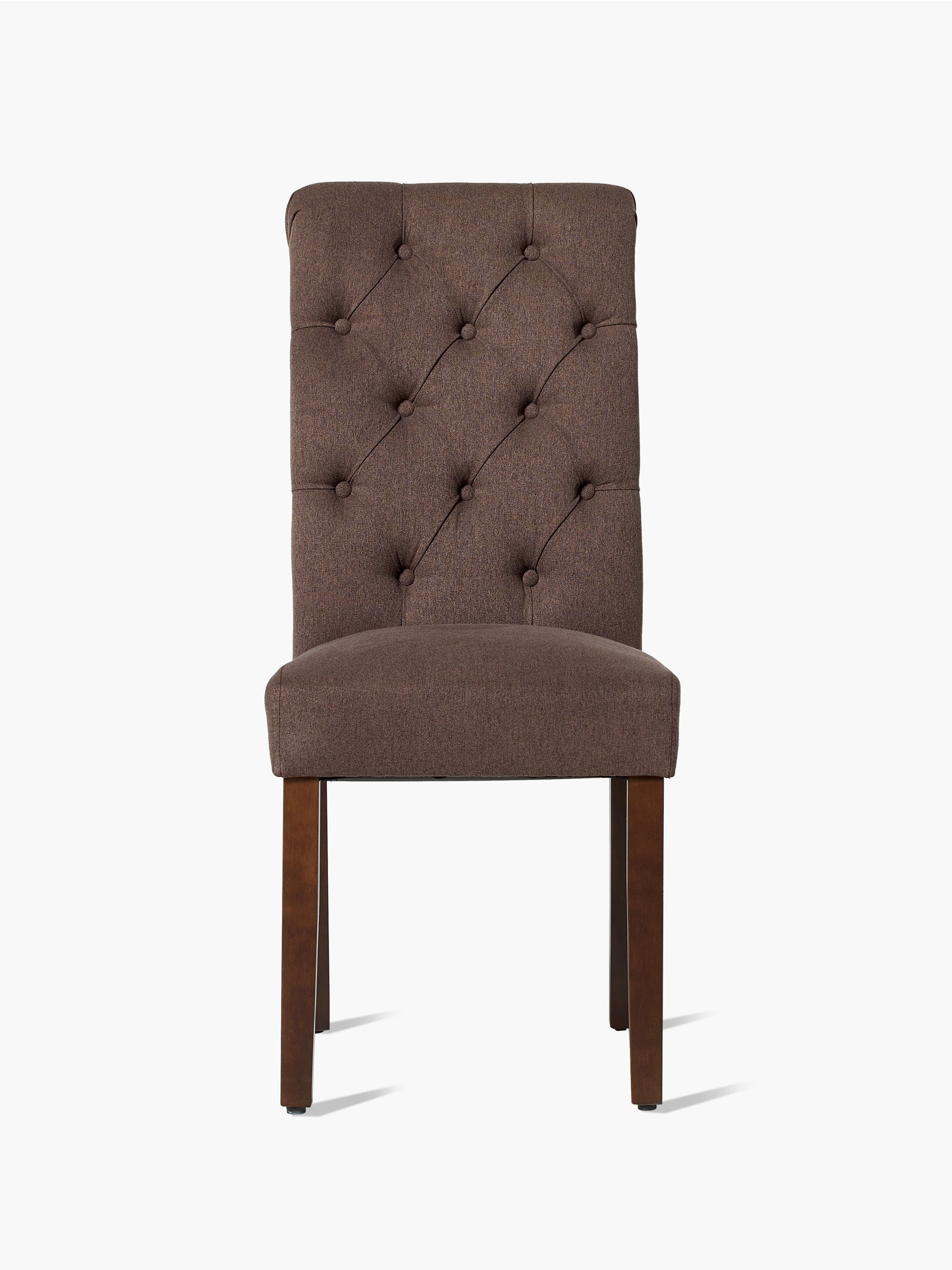 JOYFINITY Rolled Back Tufted Fabric Dining Chair with Wooden Legs