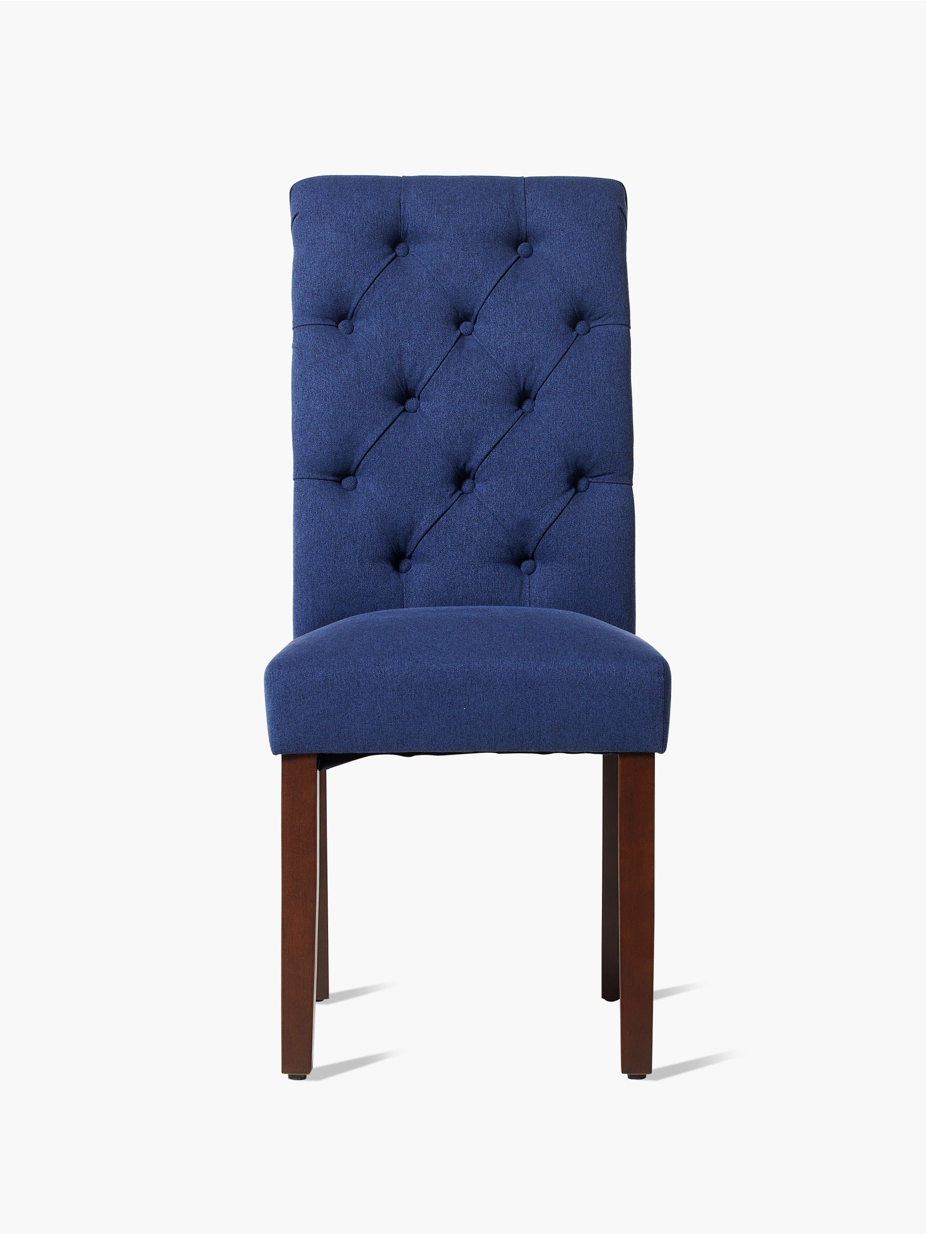 JOYFINITY Rolled Back Tufted Fabric Dining Chair with Wooden Legs