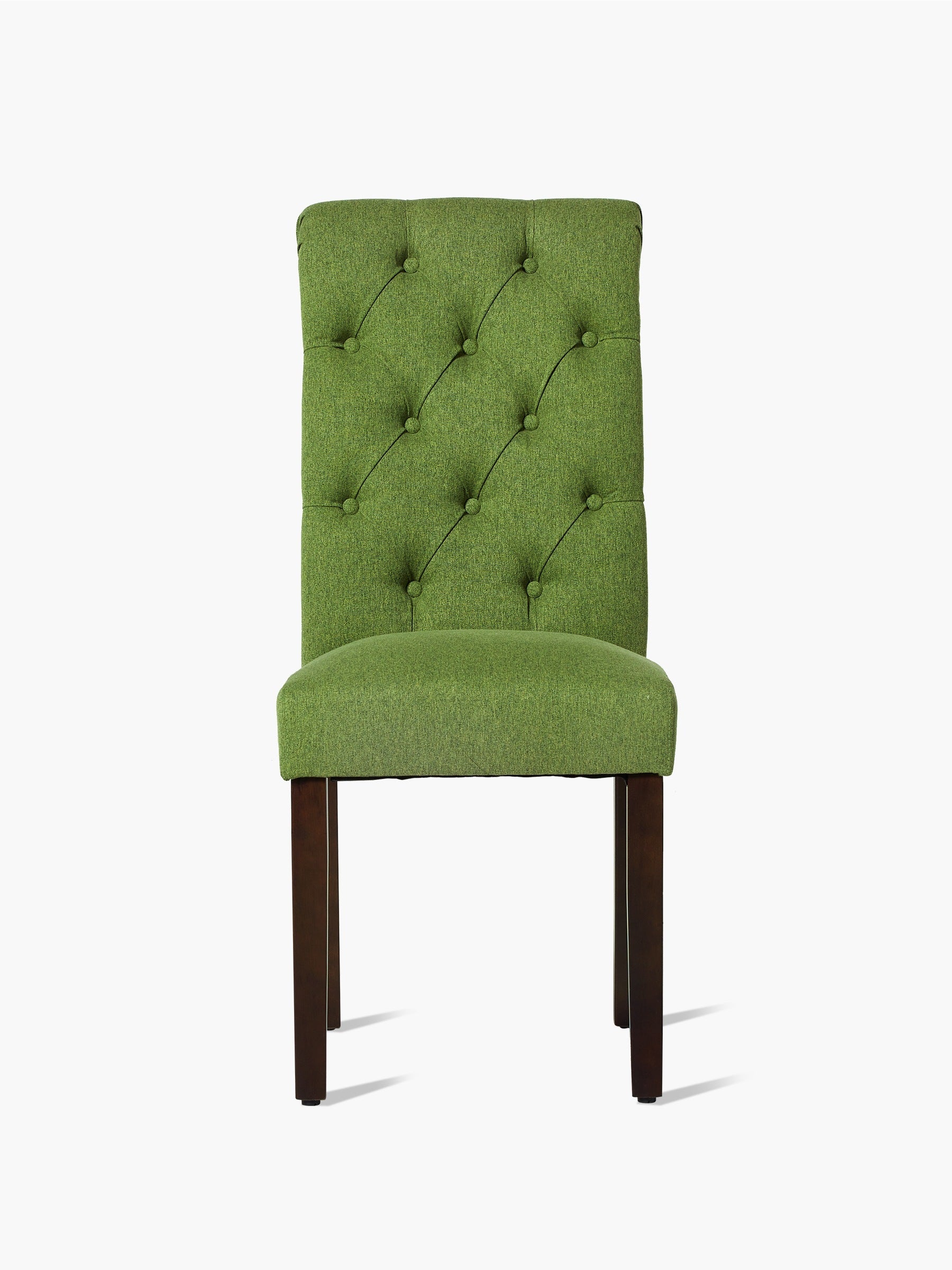 JOYFINITY Rolled Back Tufted Fabric Dining Chair with Wooden Legs