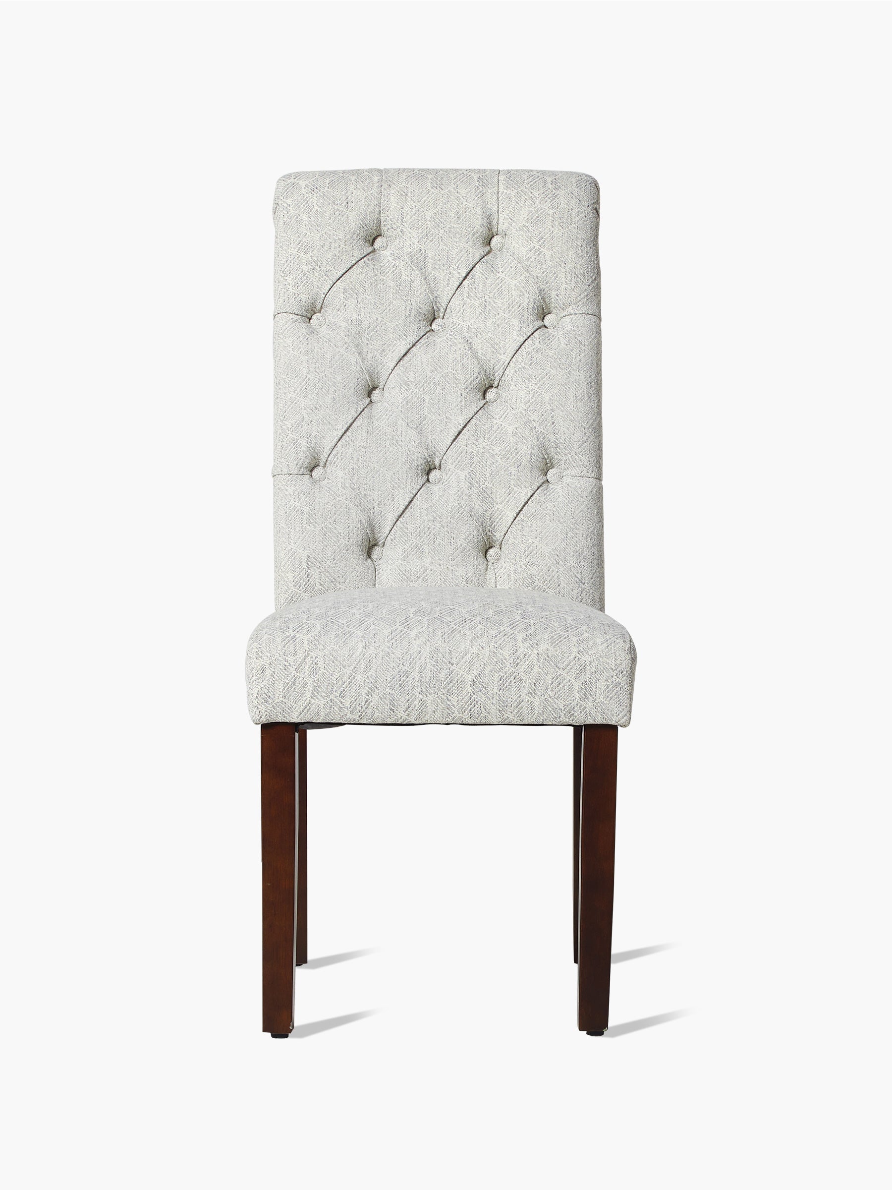 JOYFINITY Rolled Back Tufted Fabric Dining Chair with Wooden Legs