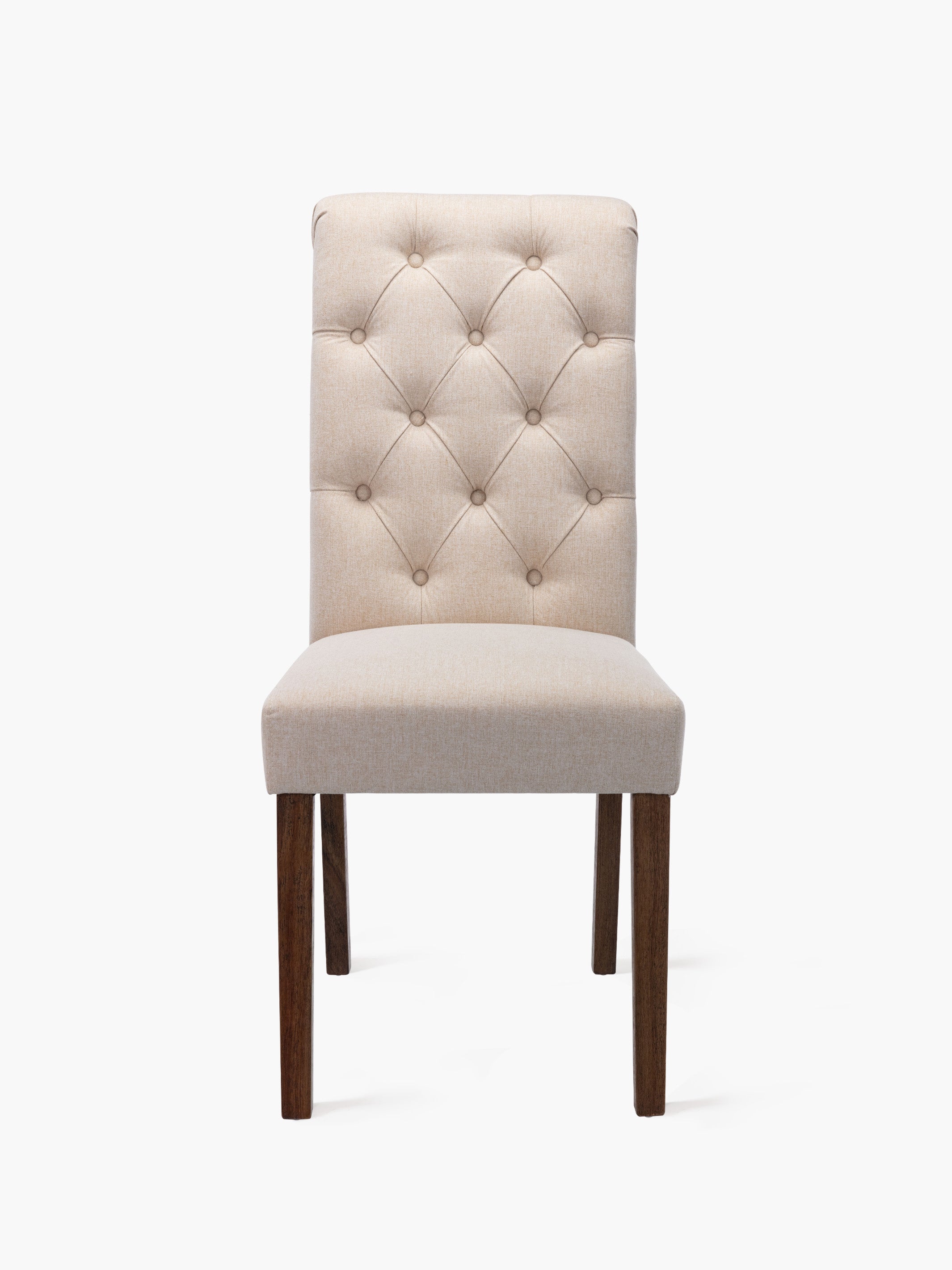 JOYFINITY Rolled Back Tufted Fabric Dining Chair with Wooden Legs