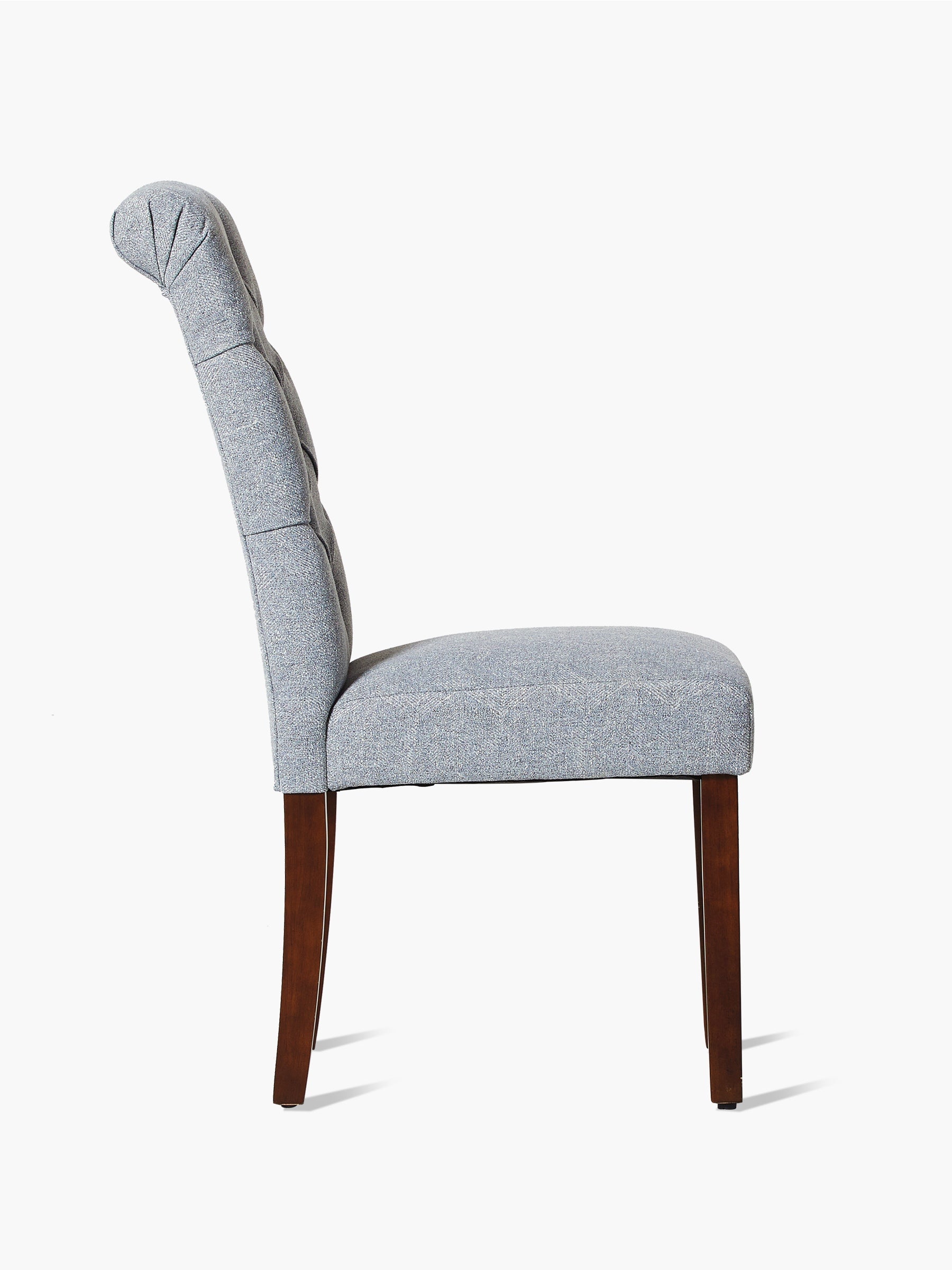 JOYFINITY Rolled Back Tufted Fabric Dining Chair with Wooden Legs