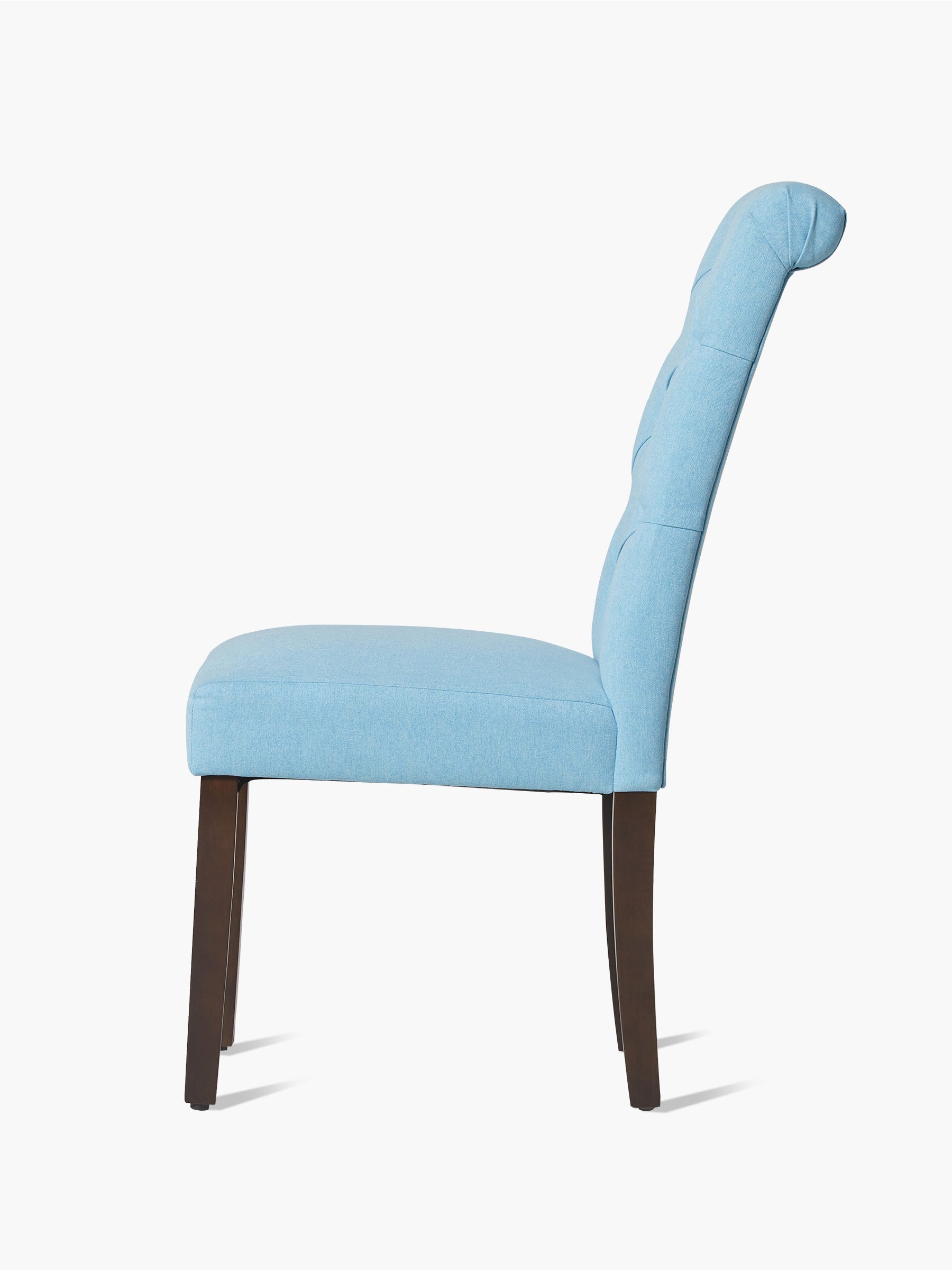 JOYFINITY Rolled Back Tufted Fabric Dining Chair with Wooden Legs