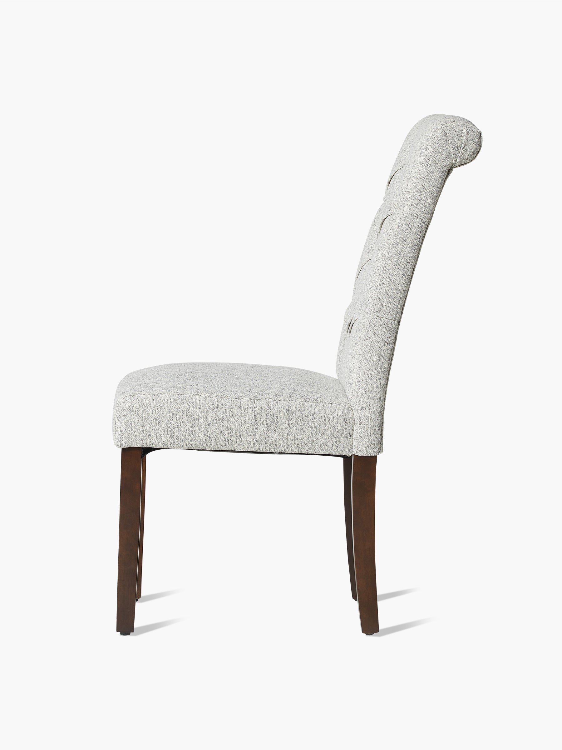 JOYFINITY Rolled Back Tufted Fabric Dining Chair with Wooden Legs