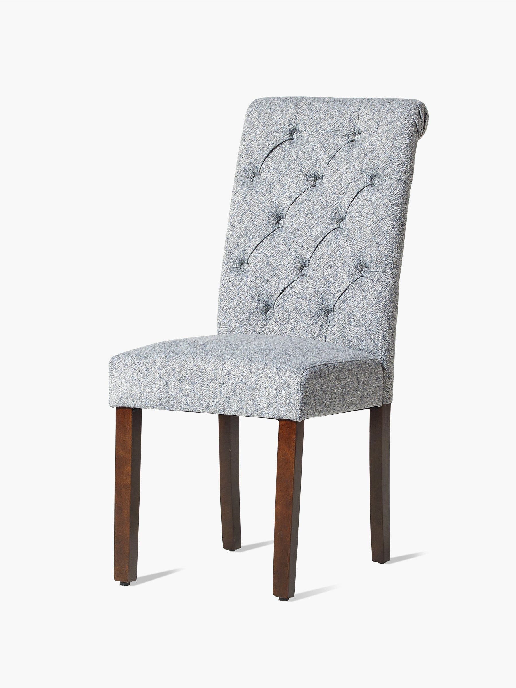 JOYFINITY Rolled Back Tufted Fabric Dining Chair with Wooden Legs