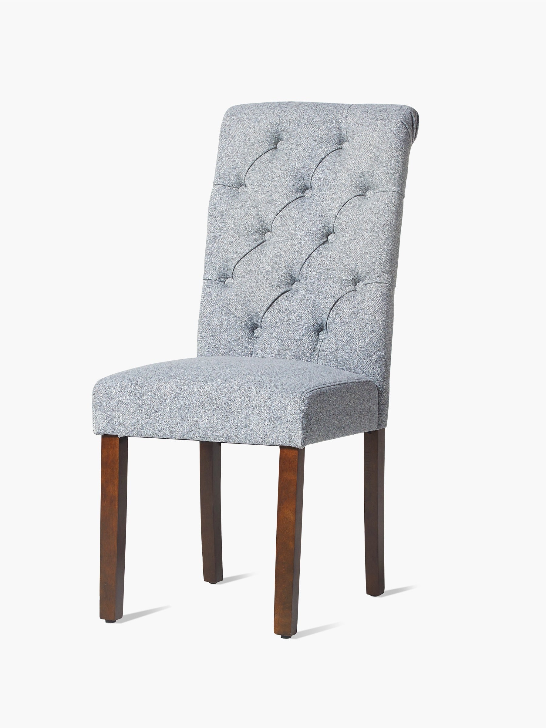 JOYFINITY Rolled Back Tufted Fabric Dining Chair with Wooden Legs