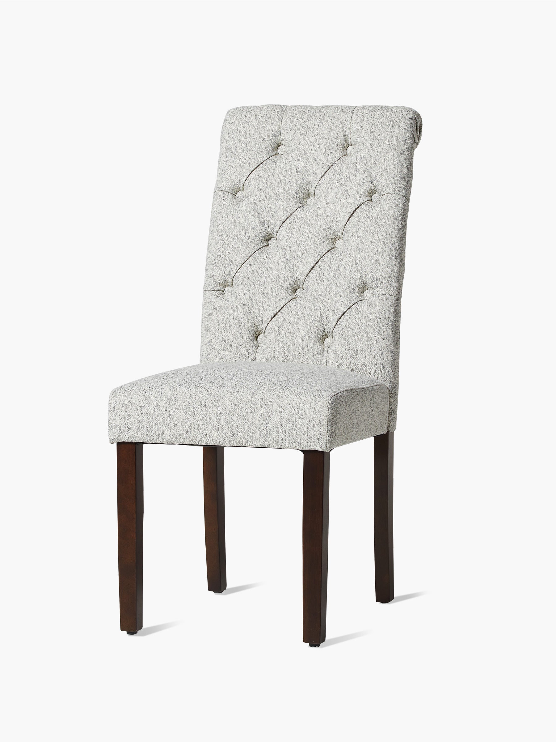 JOYFINITY Rolled Back Tufted Fabric Dining Chair with Wooden Legs