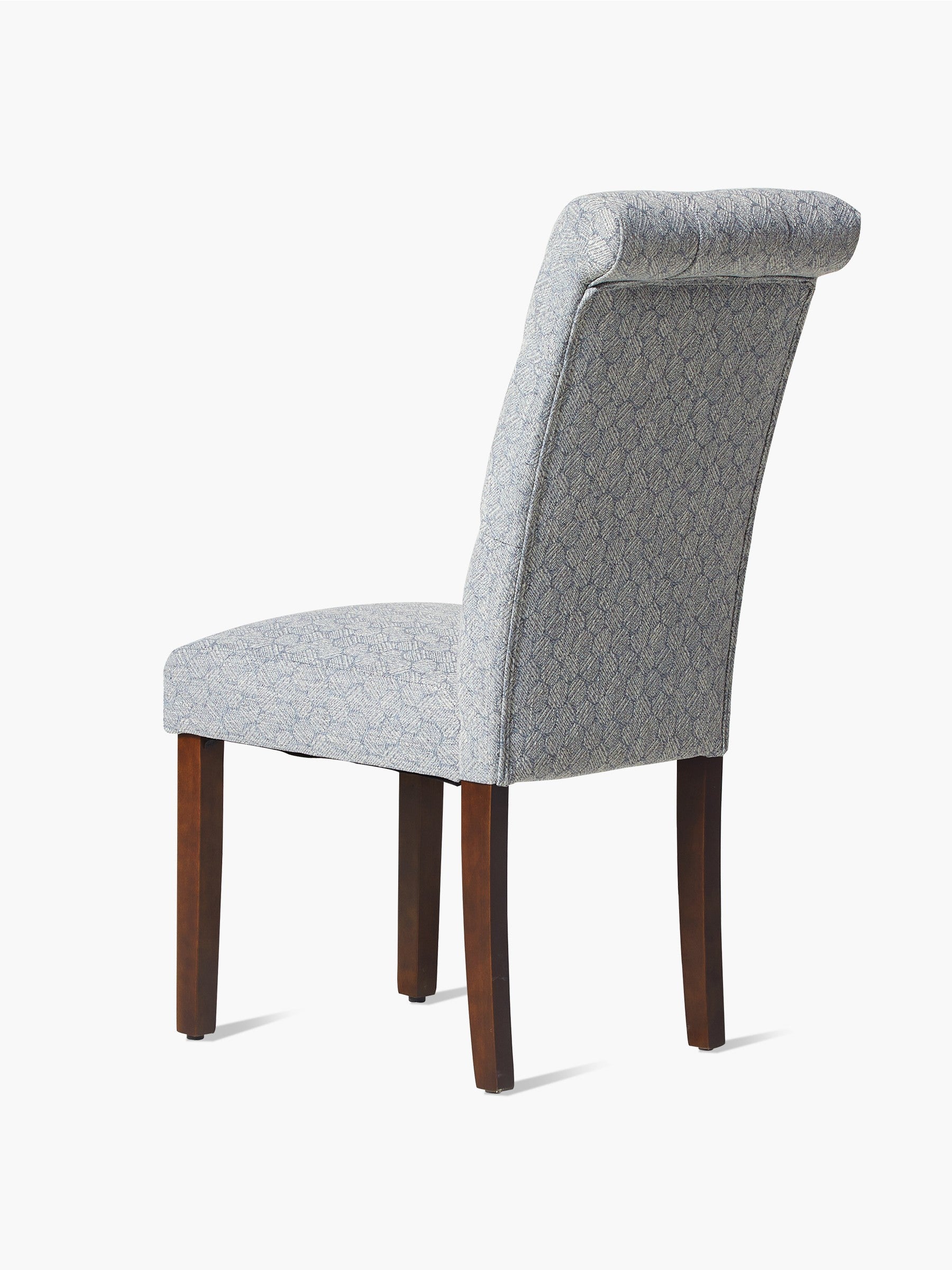 JOYFINITY Rolled Back Tufted Fabric Dining Chair with Wooden Legs