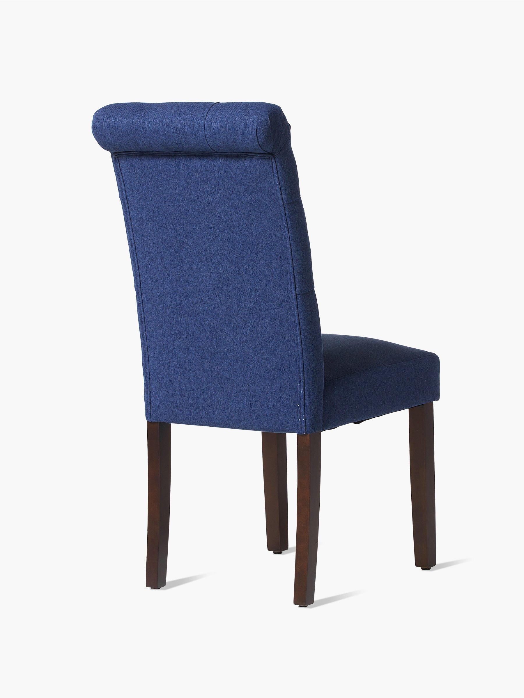 JOYFINITY Rolled Back Tufted Fabric Dining Chair with Wooden Legs