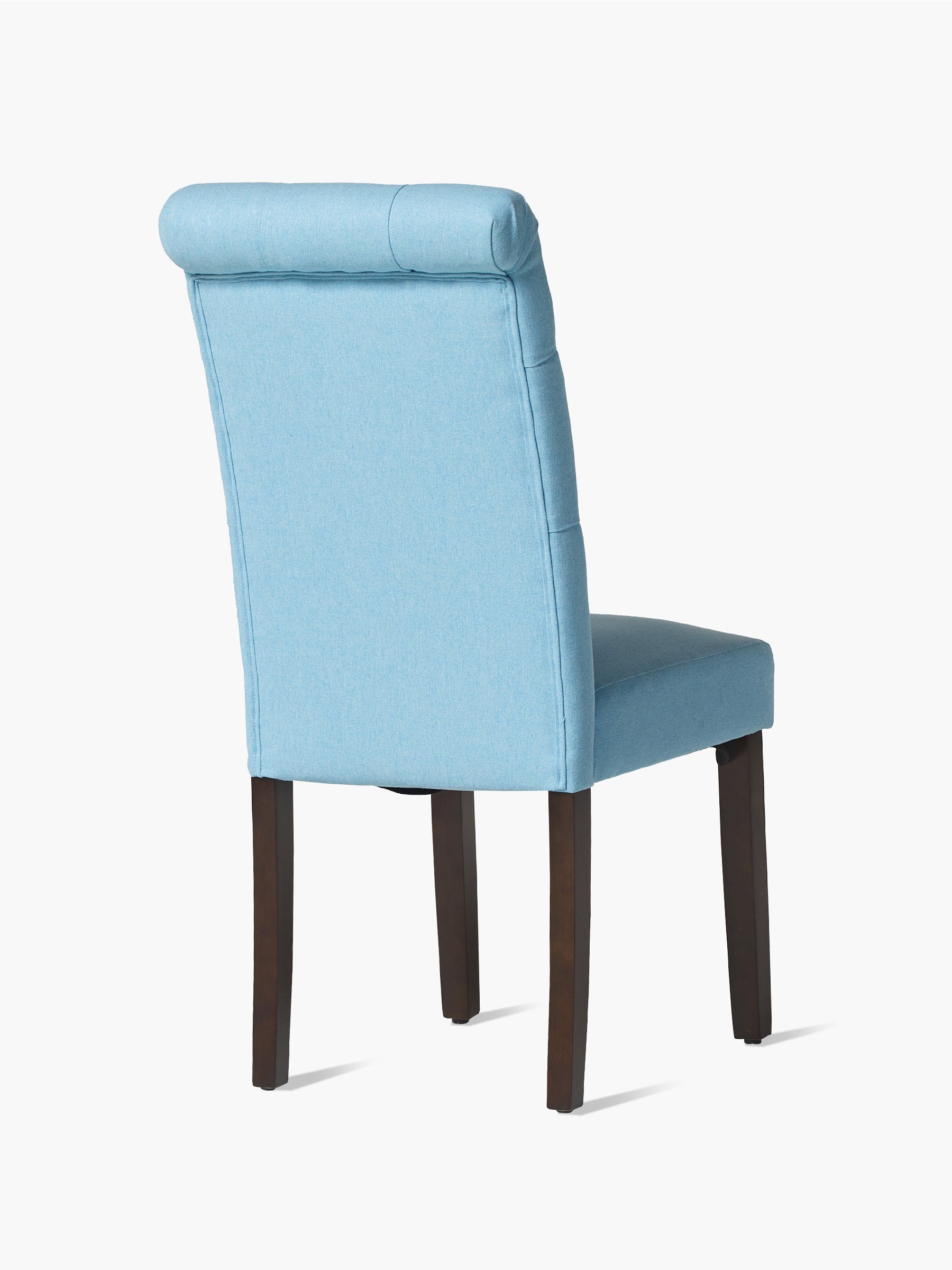 JOYFINITY Rolled Back Tufted Fabric Dining Chair with Wooden Legs