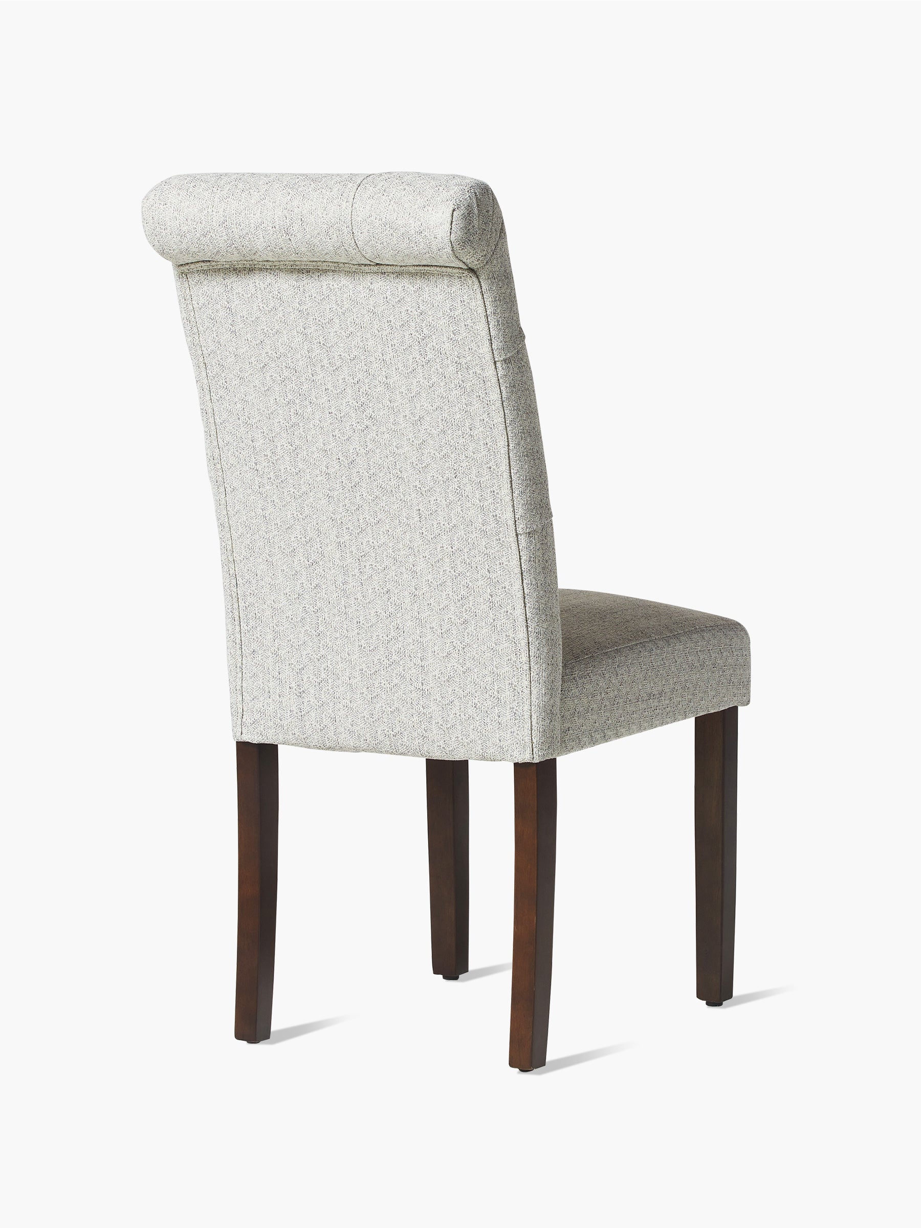 JOYFINITY Rolled Back Tufted Fabric Dining Chair with Wooden Legs