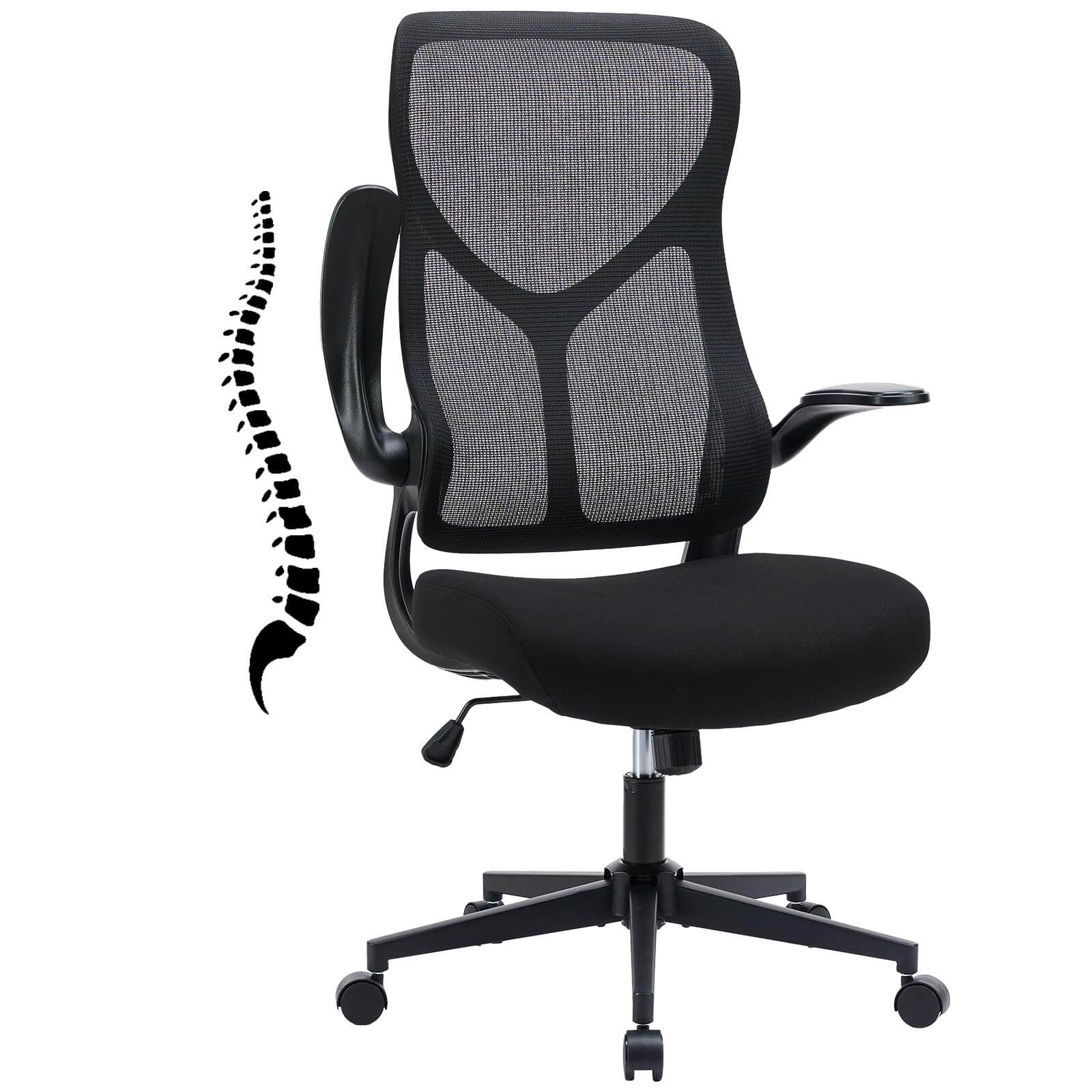 JOYFINITY Ergonomic Computer Mesh Chair with Flip-up Armrests,Lumbar Support, Backrest for Home Office