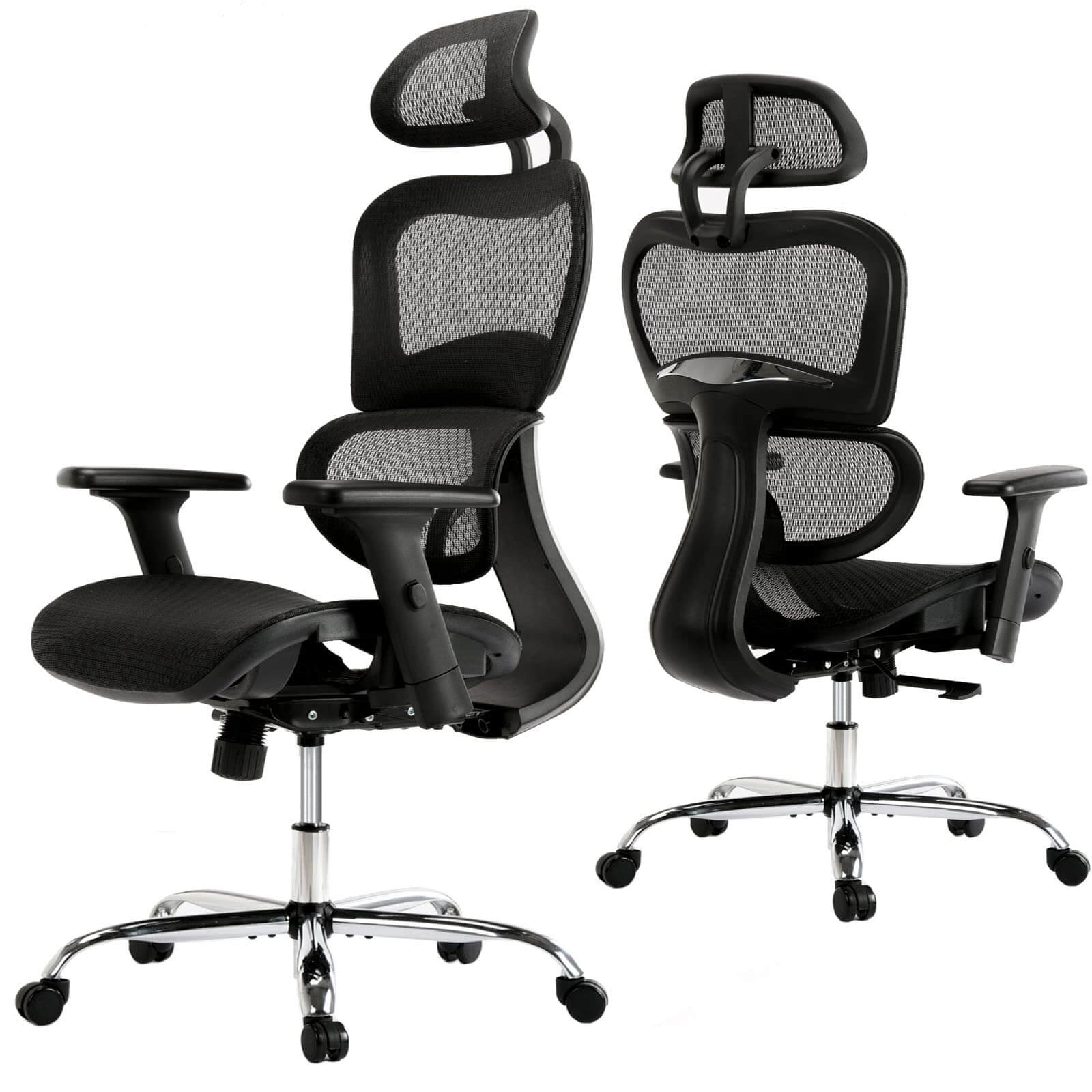 JOYFINITY Large High Back Computer Chair with Dynamic Lumbar Support, Tilt and Lock Office Chair, 3D Adjustable Headrest and Armrests