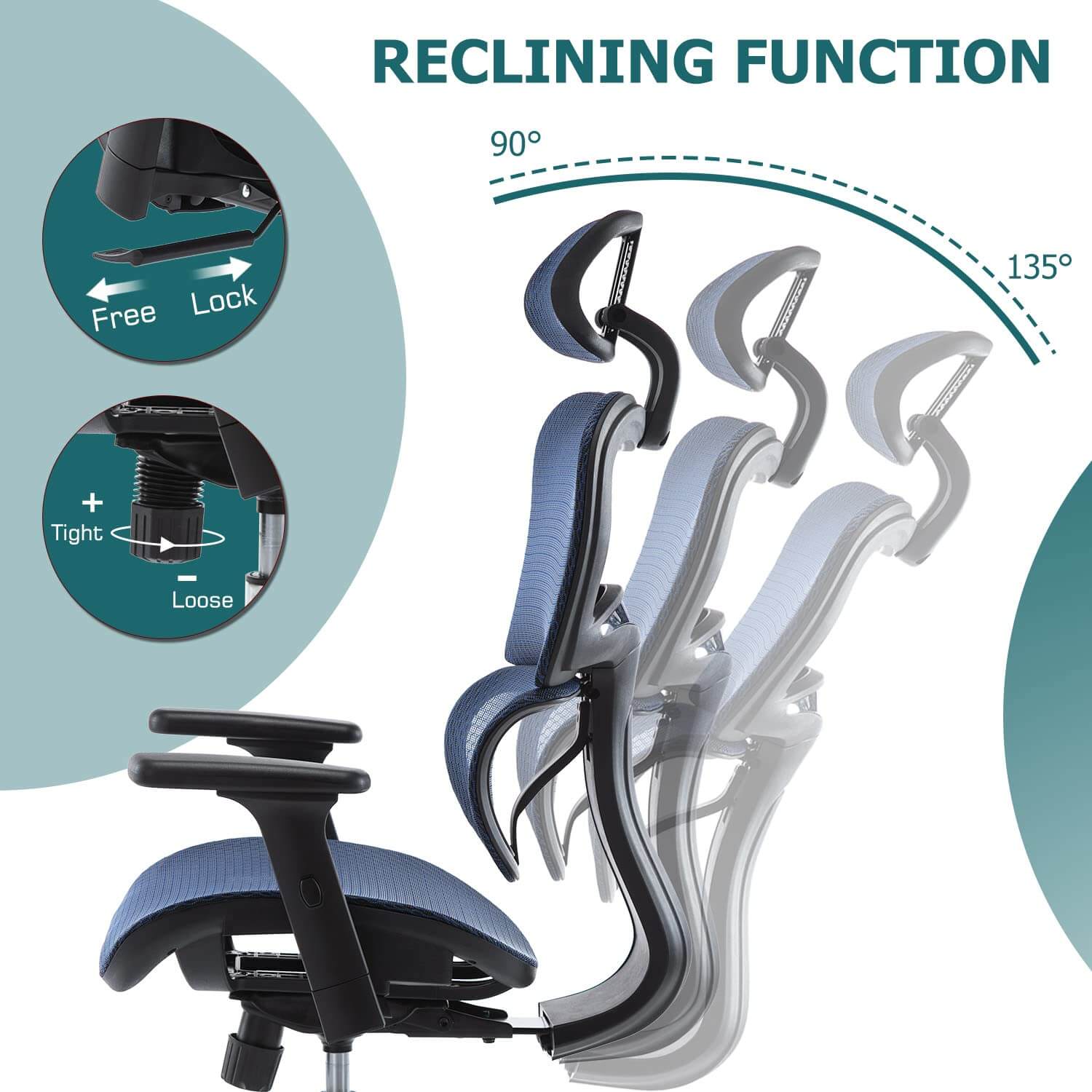 JOYFINITY Large High Back Computer Chair with Dynamic Lumbar Support, Tilt and Lock Office Chair, 3D Adjustable Headrest and Armrests