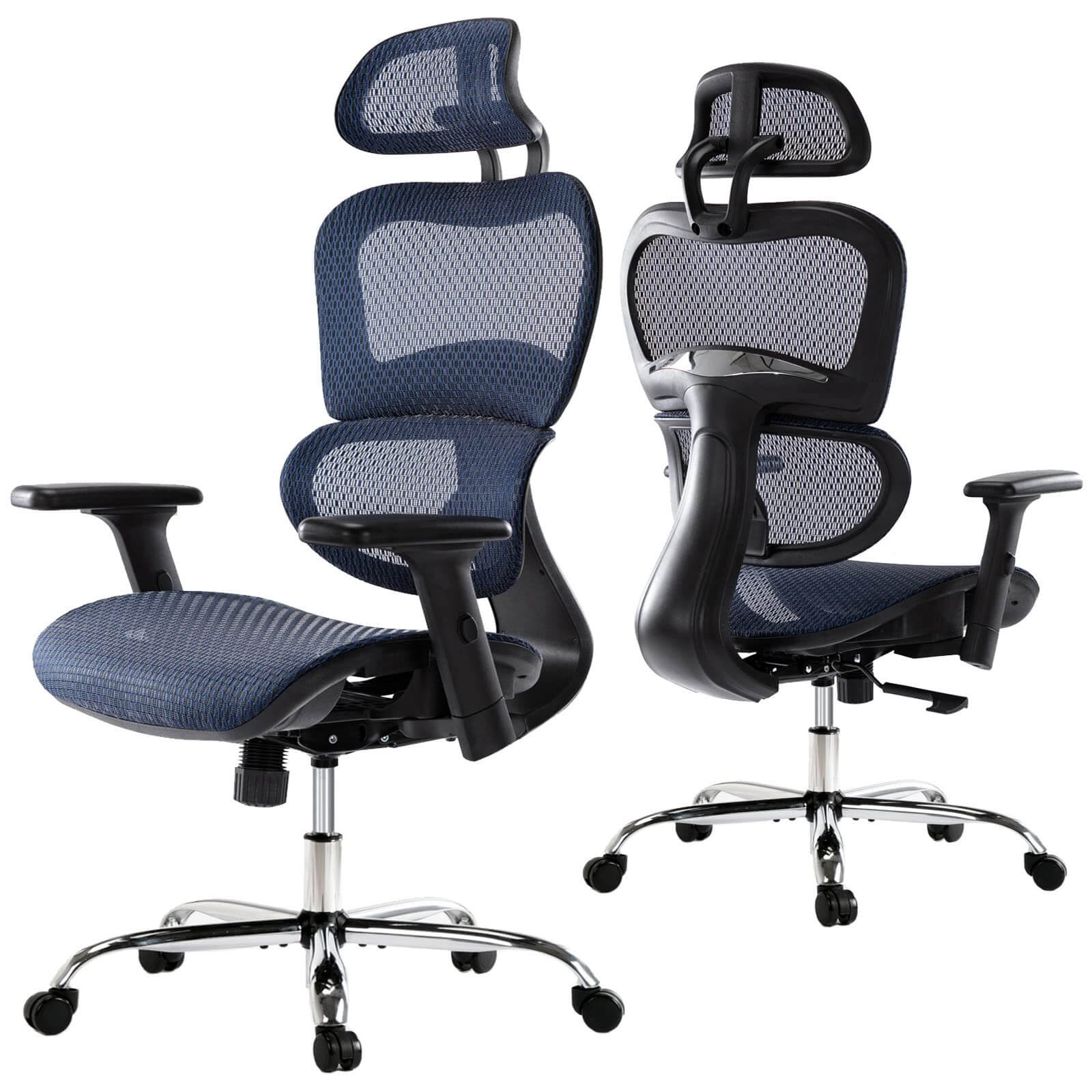 JOYFINITY Large High Back Computer Chair with Dynamic Lumbar Support, Tilt and Lock Office Chair, 3D Adjustable Headrest and Armrests