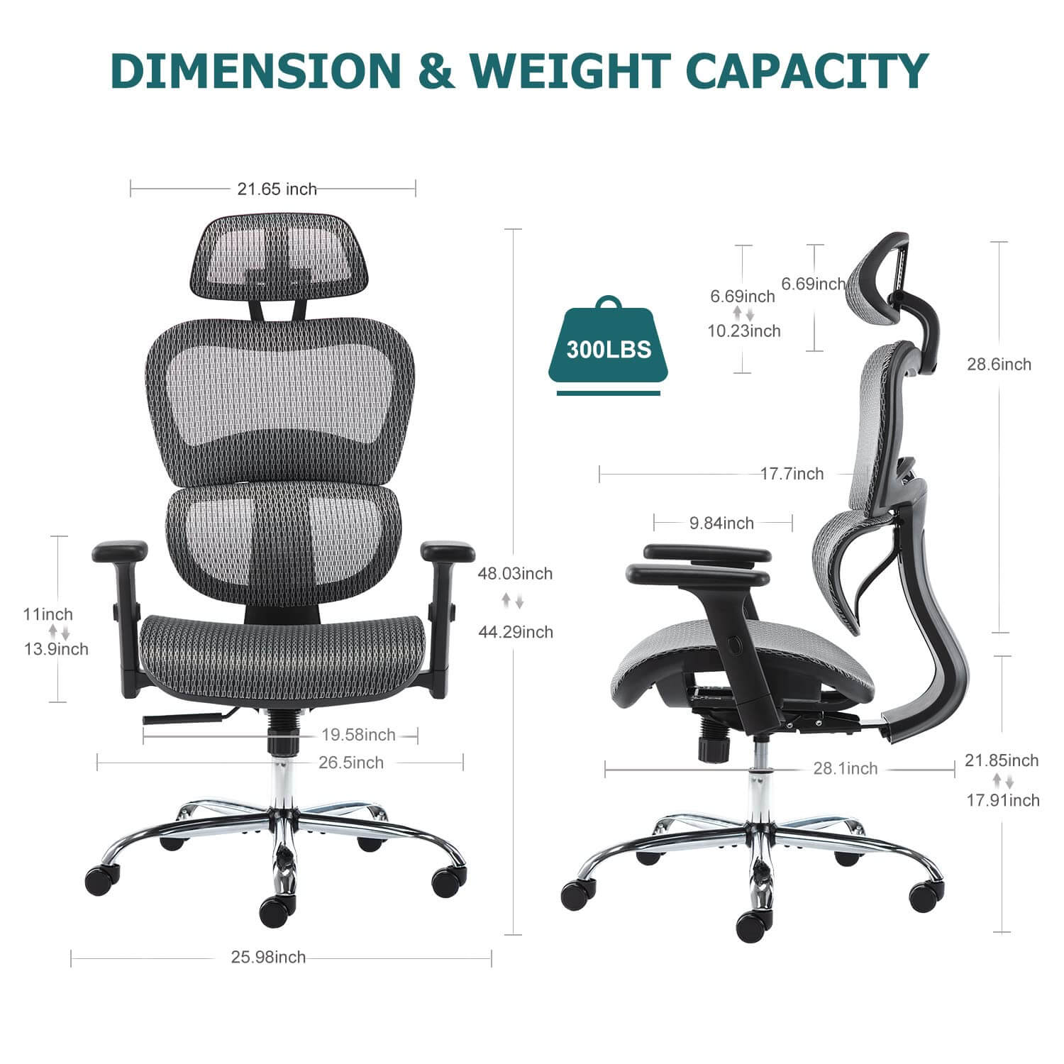 JOYFINITY Large High Back Computer Chair with Dynamic Lumbar Support, Tilt and Lock Office Chair, 3D Adjustable Headrest and Armrests