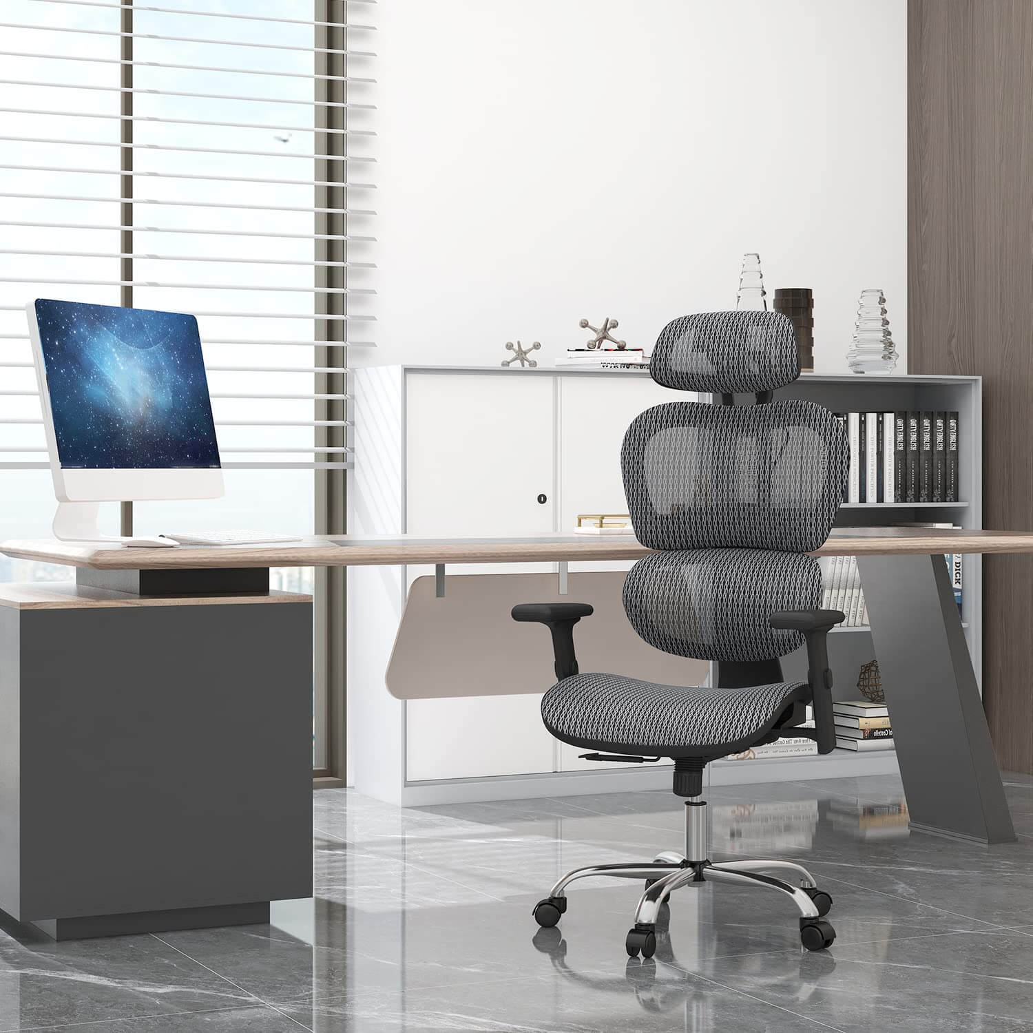 JOYFINITY Large High Back Computer Chair with Dynamic Lumbar Support, Tilt and Lock Office Chair, 3D Adjustable Headrest and Armrests