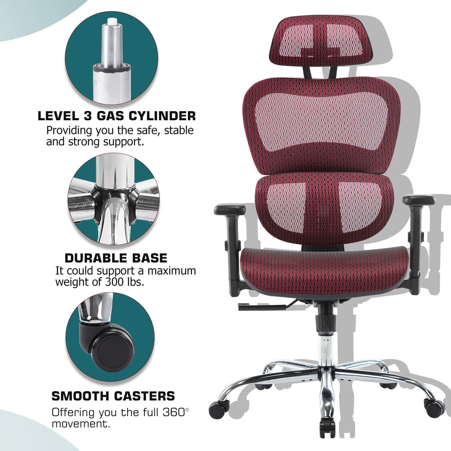 JOYFINITY Large High Back Computer Chair with Dynamic Lumbar Support, Tilt and Lock Office Chair, 3D Adjustable Headrest and Armrests