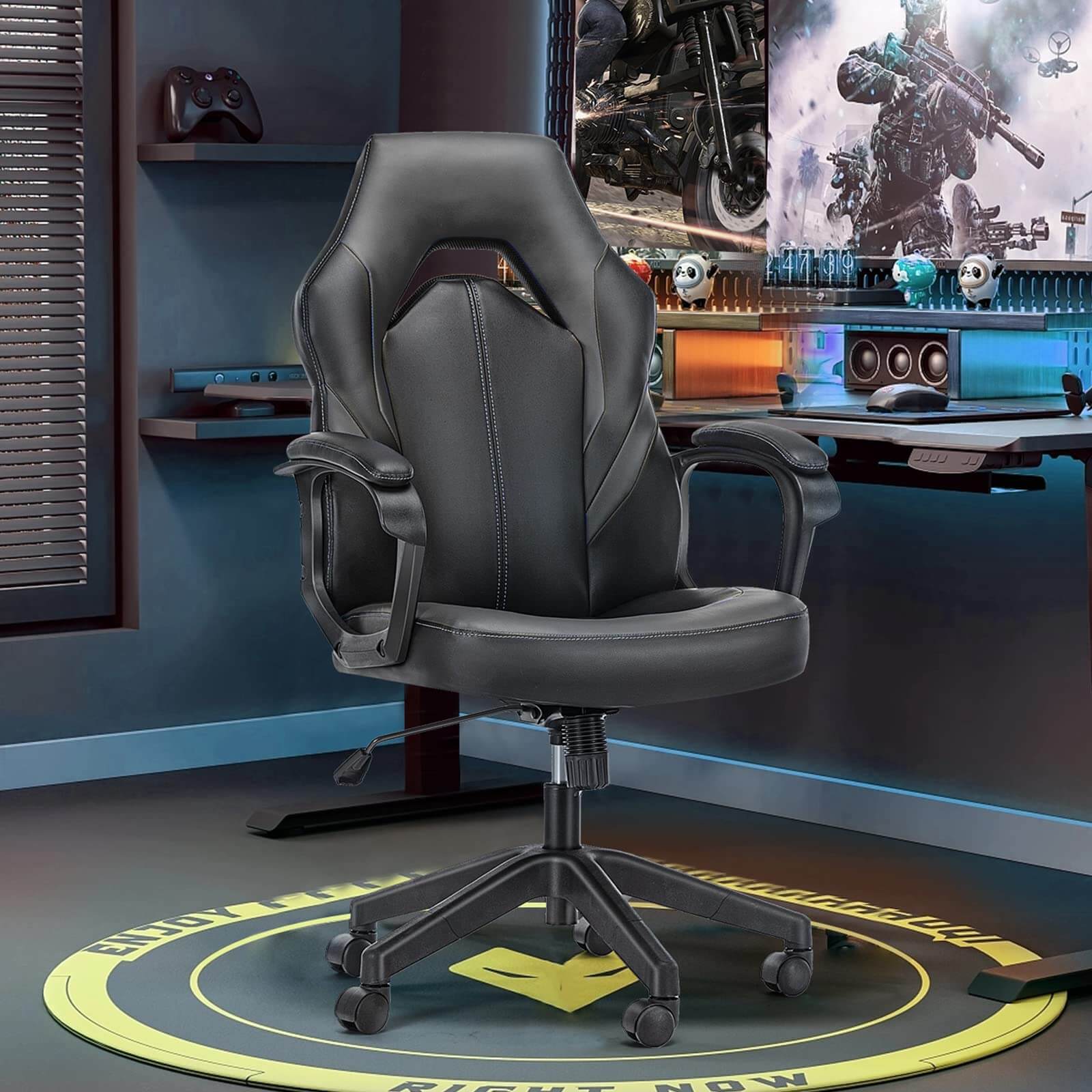 JOYFINITY PU Leather Ergonomic Office Chair Swivel Computer Gaming Chair with Lumbar Support