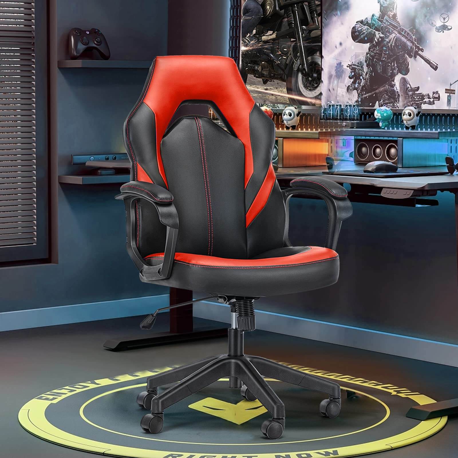 JOYFINITY PU Leather Ergonomic Office Chair Swivel Computer Gaming Chair with Lumbar Support