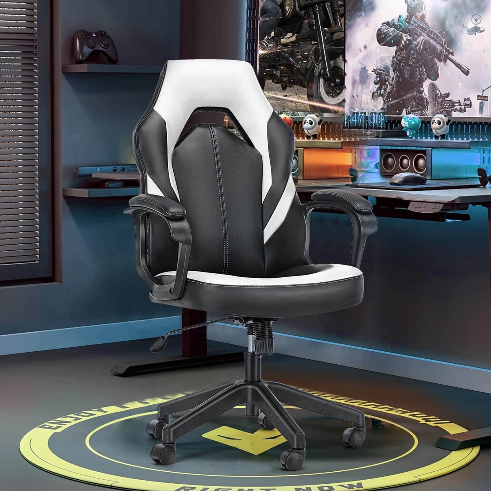 JOYFINITY PU Leather Ergonomic Office Chair Swivel Computer Gaming Chair with Lumbar Support