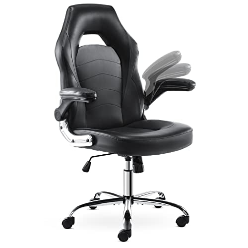 JOYFINITY PU Leather Ergonomic Gaming Chair with Flip-up Armrests and Lumbar Support