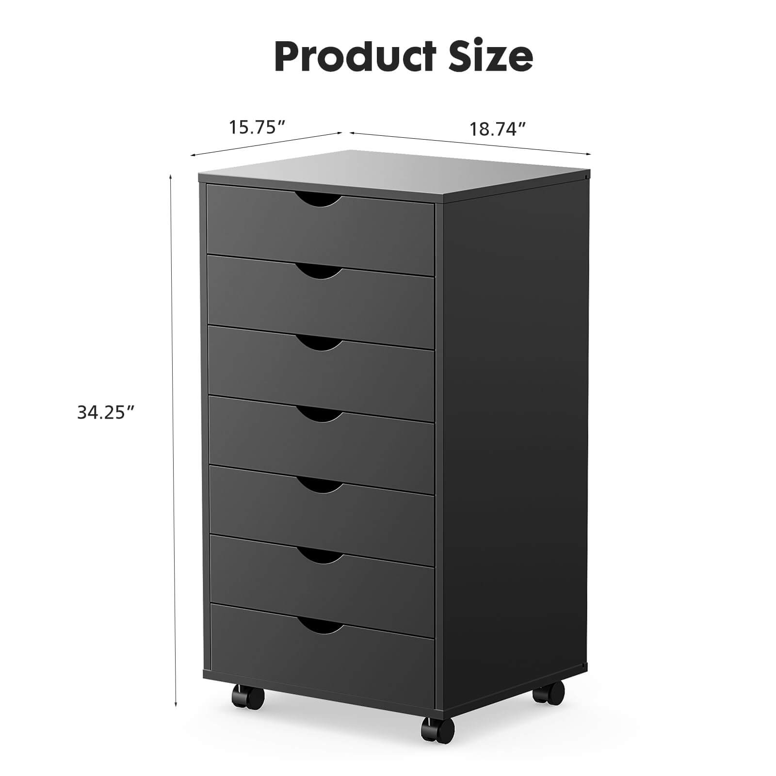 JOYFINITY Storage Cabinet Dressers with Wheels Mobile Organizer Drawers for Office, Bedroom, Home