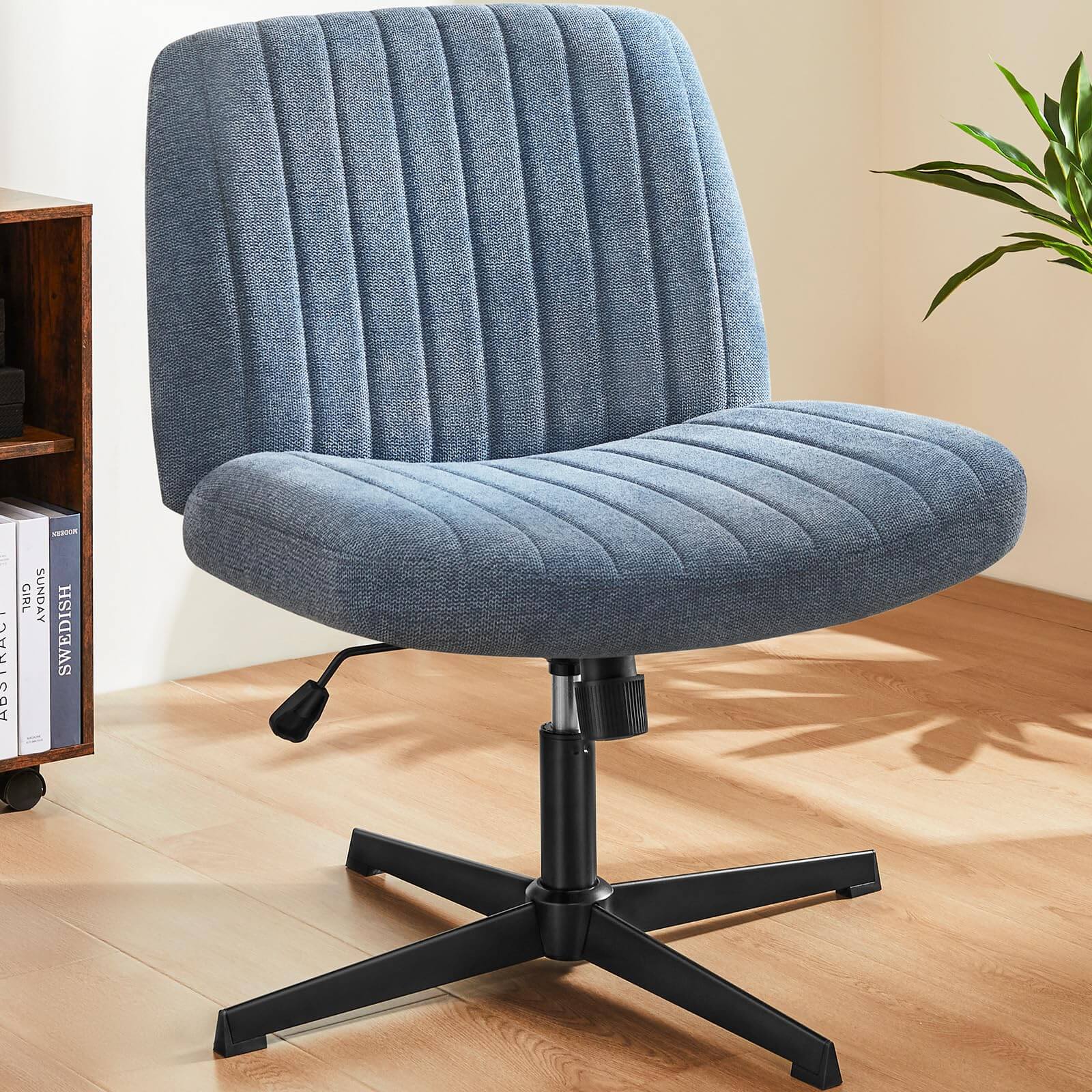 JOYFINITY Cross-Legged Chair,No Wheels Armless Swivel Home Office Chair